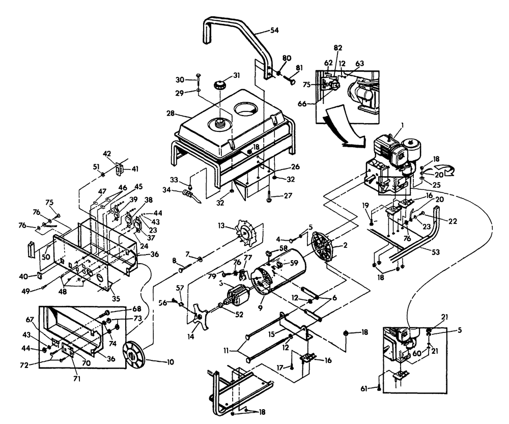 Generator Diagram and Parts List for 5559-0-C5010  Briggs and Stratton Generator